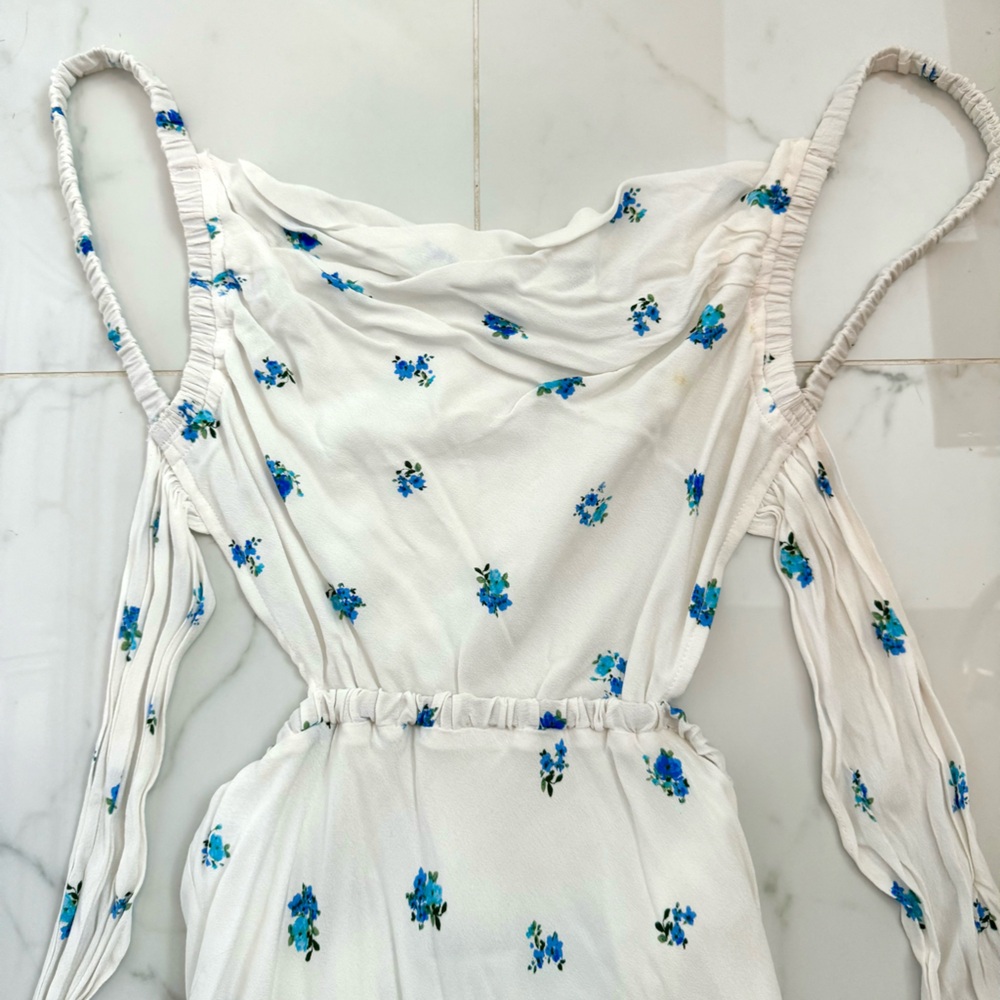 Sky to Moon Mini Dress Floral Bridal Engagement Fairycore Honeymoon Size Small - Picture 6 of 11